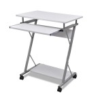 Białe kompaktowe biurko pod laptopa