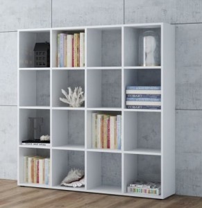 Dwustronny regał na książki biały