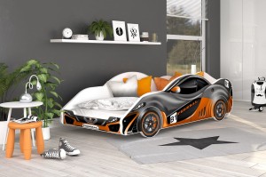 Łóżko w kształcie wyścigówki z materacem 180x90 cm