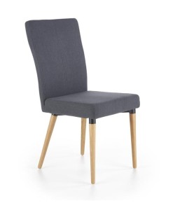 Szare drewniane krzesło z grubym siedziskiem do jadalni