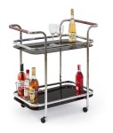 Szklany stolik barowy na kółkach