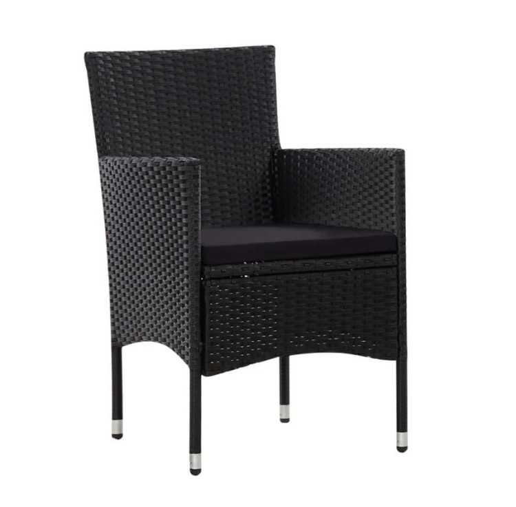 Czarne-krzesło-ogrodowe-z-poduszką