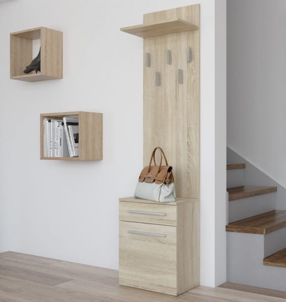 Garderoba-do-korytarzadąb-sonoma