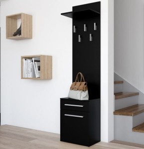 Szafka z wieszakiem do korytarza czarna, garderoba