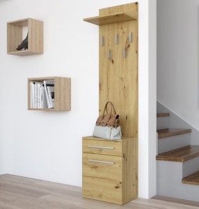 Garderoba z wieszakiem i szafką na buty dąb artisan