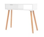 Skandynawska konsola z szufladą na drewnianych nóżkach