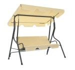 Kremowa-huśtawka-ogrodowa-z-daszkiem