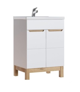 Szafka podumywalkowa biały połysk 60 cm, na nóżkach