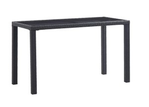Technorattanowy stół do ogrodu ze szklanym blatem 120 cm