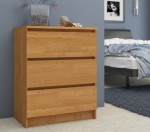 Komoda z trzema szufladami 60 cm olcha