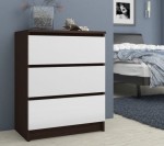 Komoda z szufladami wenge/biały 60 cm