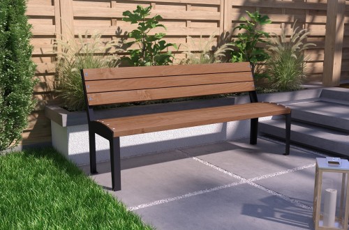 Brązowa-ławka-ogrodowa-z-drewna-metalu