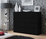 Czarna szafka stojąca z 8 szufladami 120x97cm