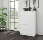 Wysoka biała komoda z szufladami 112x70 cm 