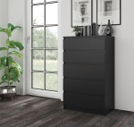 Czarna komoda z szufladami 70 cm