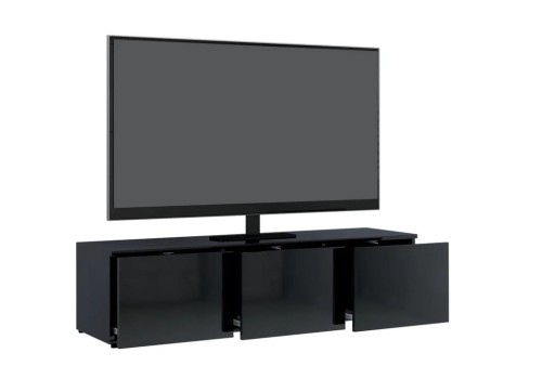 Szafka-RTV-z-szufladami-czarny-połysk