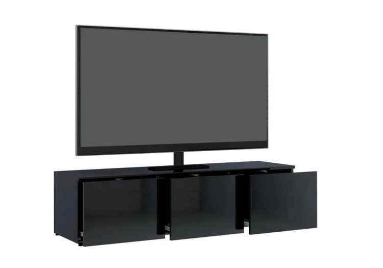 Szafka-RTV-z-szufladami-czarny-połysk