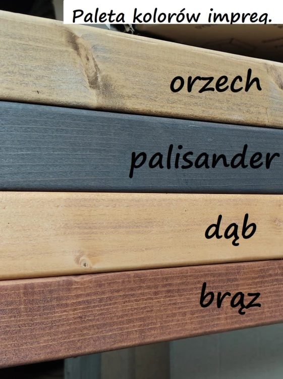 Zdjęcie zaimpregnowanych desek - kolory