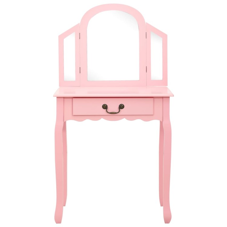 Różowy-przybornik-na-kosmetyki-z-lustrem