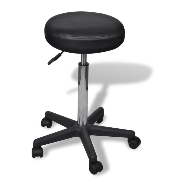 Okragły-stołek-na-kółkach-czarny