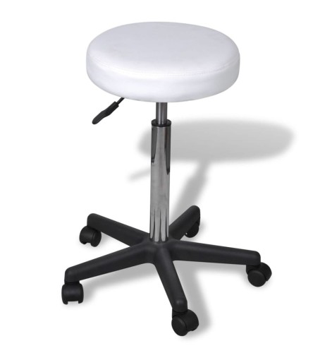 Obrotowe-krzesło-bez-oparcia-biel