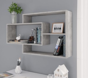 Wisząca półka ścienna z przegrodami szary beton