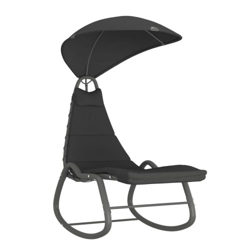 Czarna-huśtawka-ogrodowa-z-daszkiem