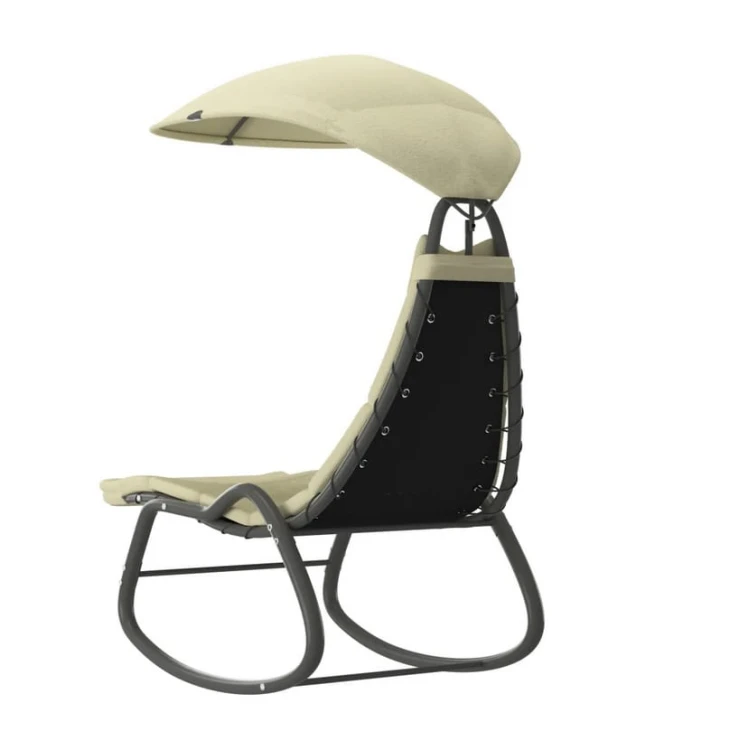 Tył-kremowej-bujanki-ogrodowej-z-daszkiem