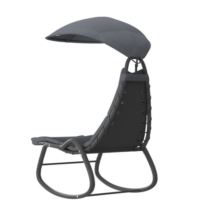 Tył-ogrodowego-fotela-bujanego-w-kolorze-szarym