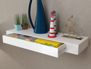 Półka ścienna z szufladą na drobiazgi