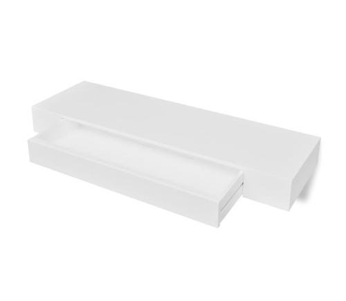 Półka-wisząca-biała-z-szufladą