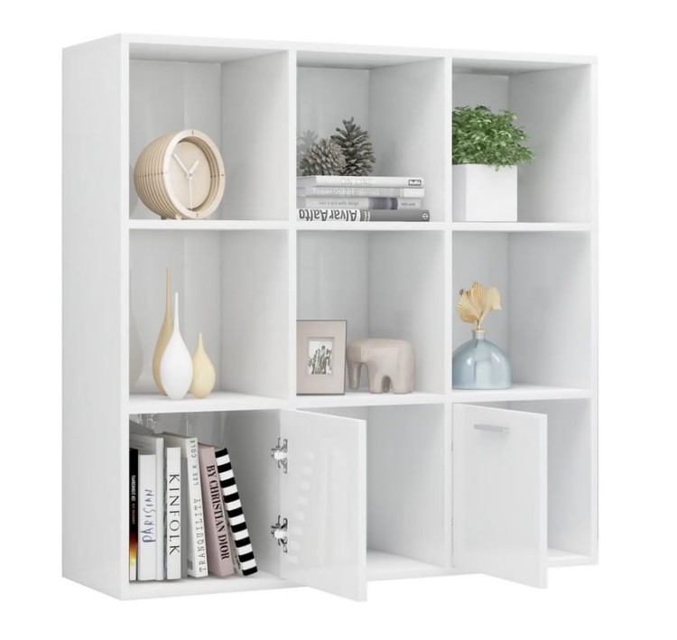 Kwadratowy-regał-na-książki-z-drzwiczkami