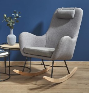 Wypoczynkowy fotel bujany szary