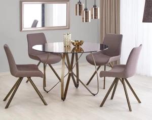 Designerski okrągły stół antyczne złoto 120 cm