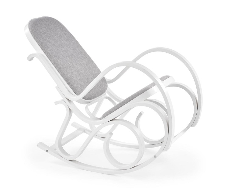 Biały-fotel-bujany-z-szarą-tapicerką