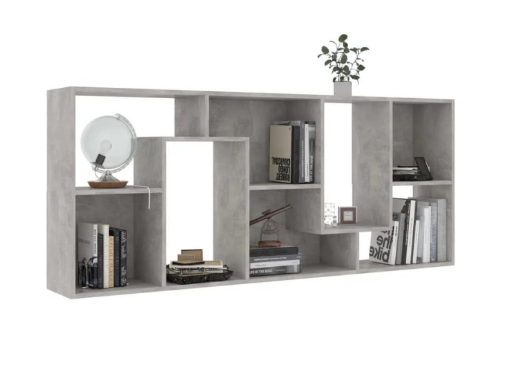 Półka-na-książki-regał-szary-beton