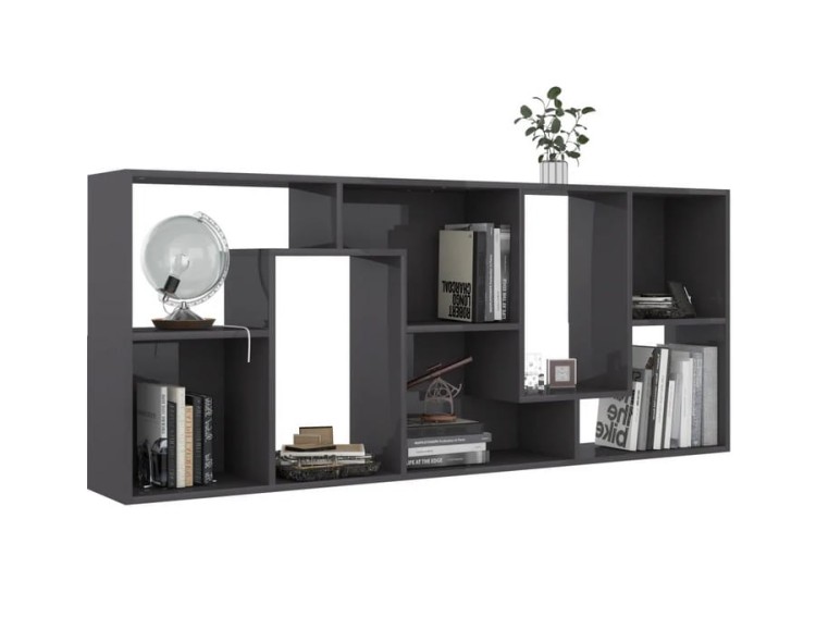 Regał-komorowy-na-płyty-szary-połysk