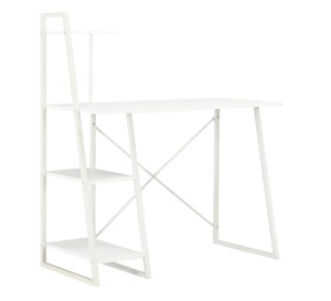 Białe industrialne biurko młodzieżowe z regałem 102x50 cm