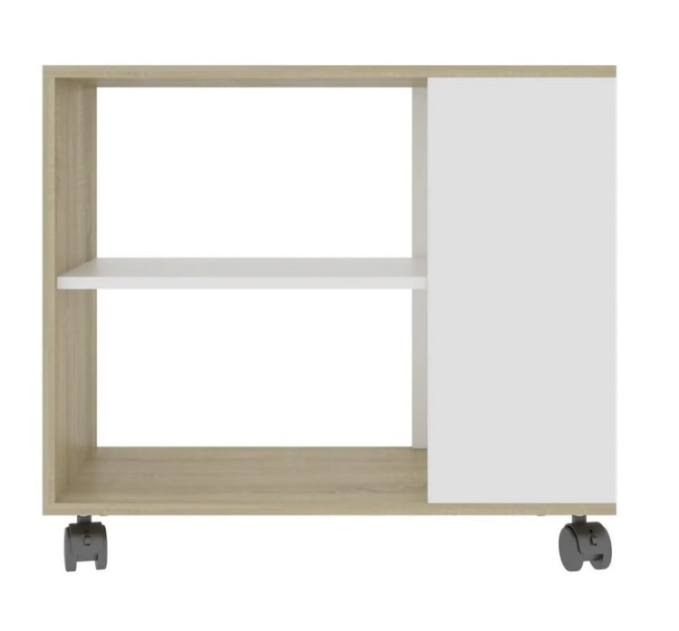 Stolik-kawowy-na-kółkach-z-półką-sonoma-z-białym