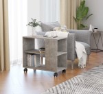 Mobilny stolik boczny kawowy szary beton 70x35 cm