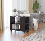 Mobilny stolik boczny na książki, gazety szary połysk 70x36 cm