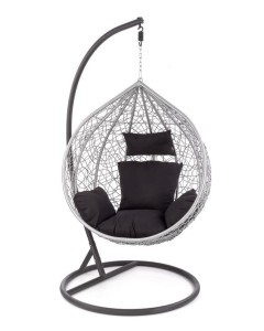 Wiszący fotel ogrodowy kokon popielaty/czarny