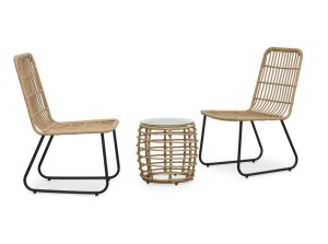 Kawowy zestaw mebli do ogrodu - stolik z fotelami