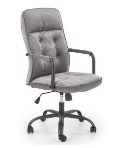 Szary pikowany fotel biurowy, krzesło obrotowe