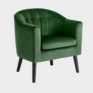 Tapicerowany fotel vintage butelkowa zieleń