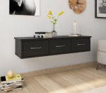 Czarna półka wisząca do korytarza 88x26 cm