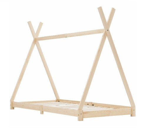 Drewniane-łóżko-dziecięce-ze-stelażem