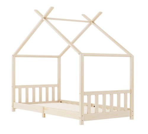 Łóżko-z-drewna-dziecięce-z-barierkami