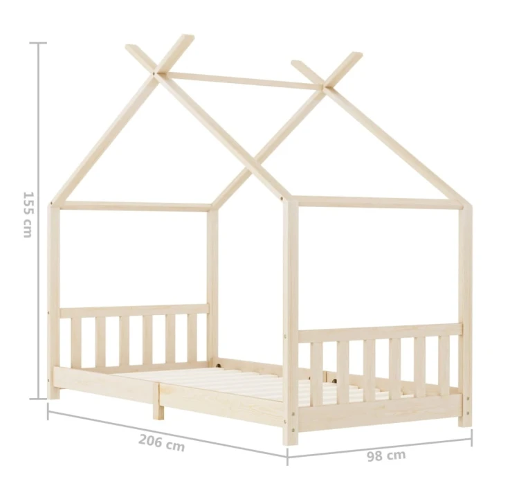 Wymiary-drewnianego-łóżka-domek