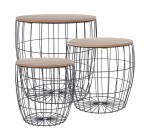 Zestaw stolików kawowych koszy z blatem - 3 szt